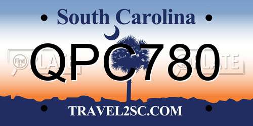 QPC780 South Carolina License Plate