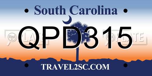 QPD315 South Carolina License Plate