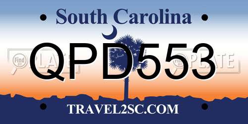 QPD553 South Carolina License Plate