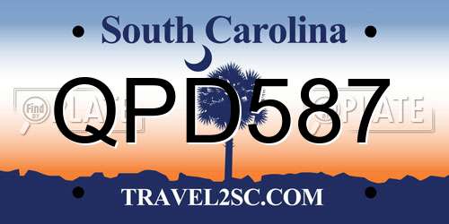 QPD587 South Carolina License Plate