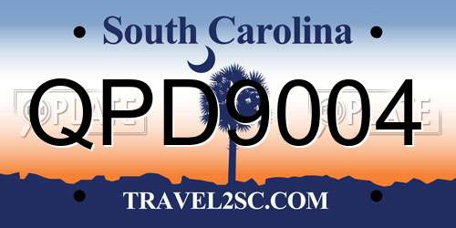 QPD9004 South Carolina License Plate