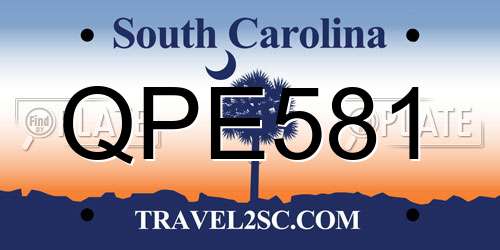 QPE581 South Carolina License Plate