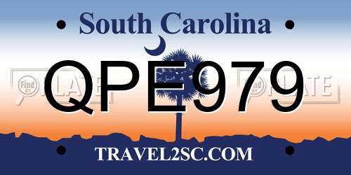 QPE979 South Carolina License Plate