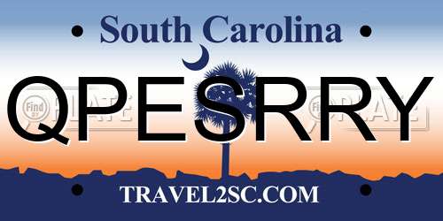 QPESRRY South Carolina License Plate