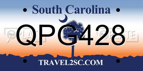 QPG428 South Carolina License Plate