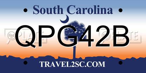 QPG42B South Carolina License Plate