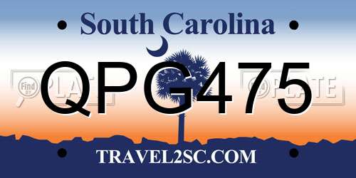 QPG475 South Carolina License Plate