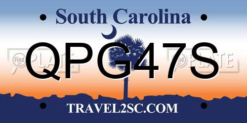 QPG47S South Carolina License Plate