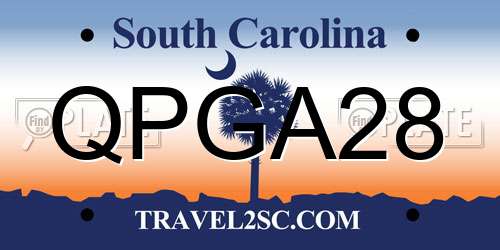 QPGA28 South Carolina License Plate