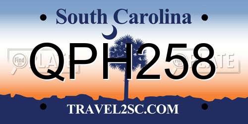 QPH258 South Carolina License Plate