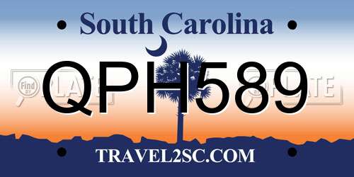 QPH589 South Carolina License Plate