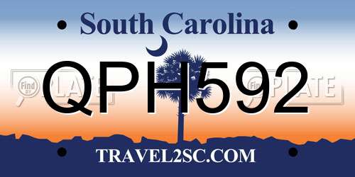 QPH592 South Carolina License Plate