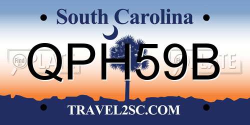 QPH59B South Carolina License Plate