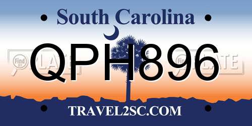QPH896 South Carolina License Plate