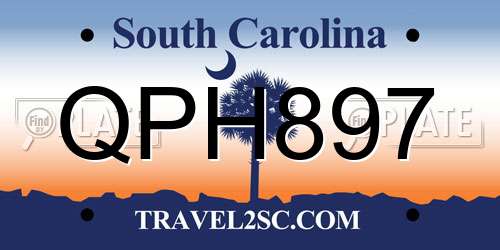 QPH897 South Carolina License Plate