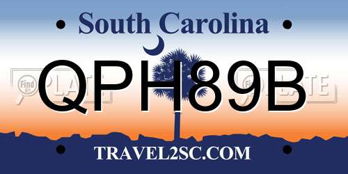 QPH89B South Carolina License Plate