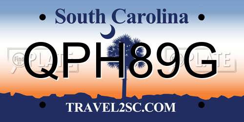 QPH89G South Carolina License Plate