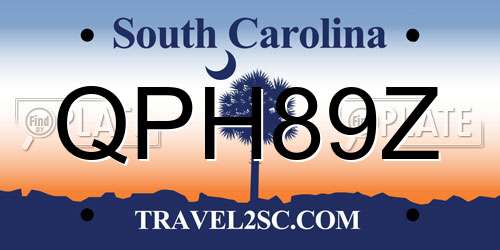 QPH89Z South Carolina License Plate