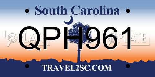 QPH961 South Carolina License Plate
