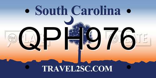 QPH976 South Carolina License Plate