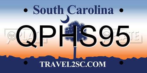 QPHS95 South Carolina License Plate