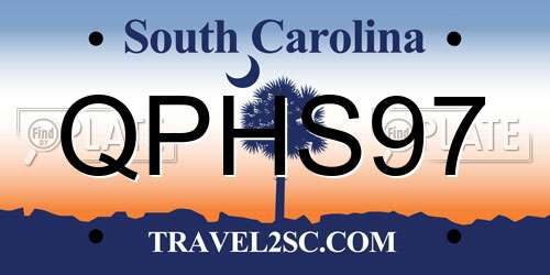 QPHS97 South Carolina License Plate