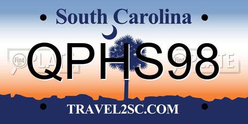 QPHS98 South Carolina License Plate
