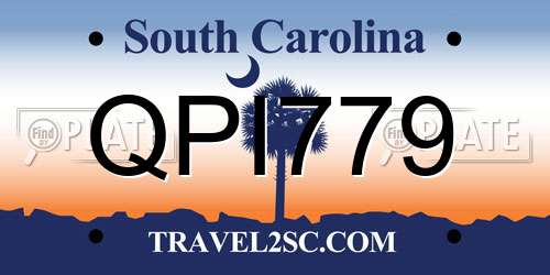 QPI779 South Carolina License Plate
