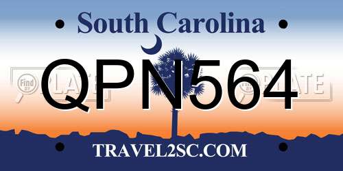 QPN564 South Carolina License Plate