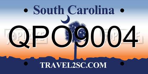 QPO9004 South Carolina License Plate
