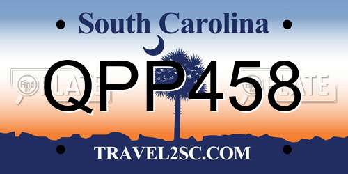 QPP458 South Carolina License Plate