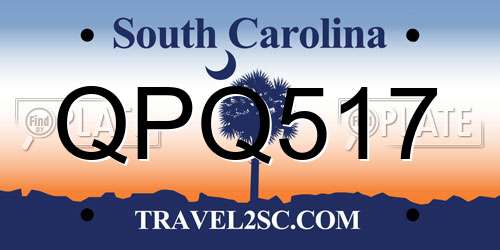 QPQ517 South Carolina License Plate