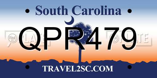 QPR479 South Carolina License Plate