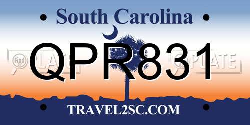QPR831 South Carolina License Plate