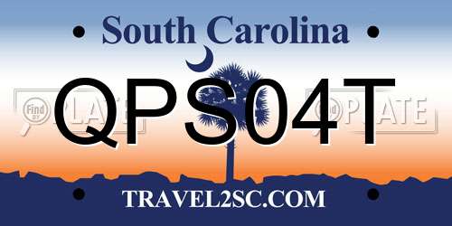 QPS04T South Carolina License Plate