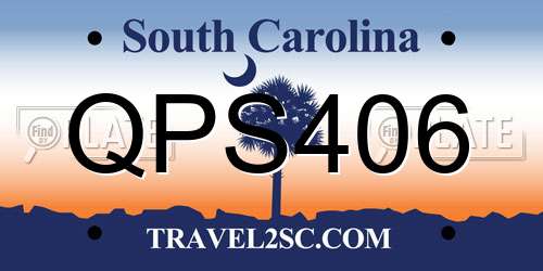 QPS406 South Carolina License Plate