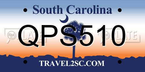 QPS510 South Carolina License Plate