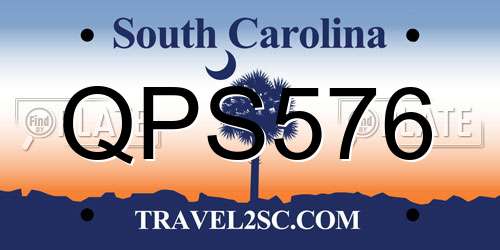 QPS576 South Carolina License Plate