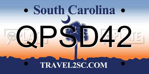 QPSD42 South Carolina License Plate