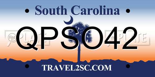 QPSO42 South Carolina License Plate