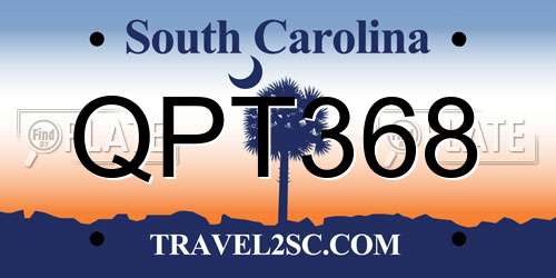 QPT368 South Carolina License Plate