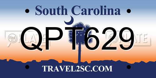 QPT629 South Carolina License Plate