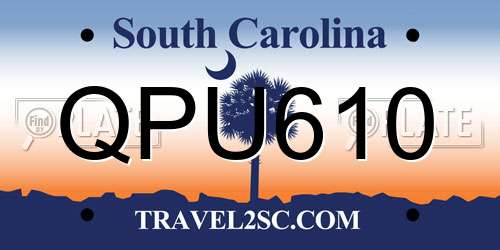 QPU610 South Carolina License Plate