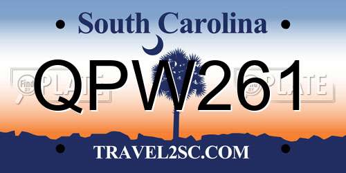 QPW261 South Carolina License Plate