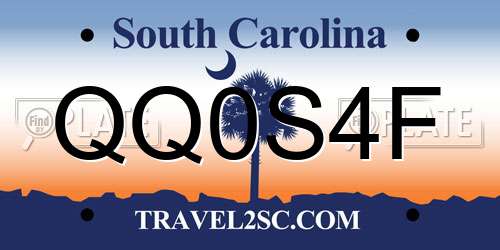 QQ0S4F South Carolina License Plate