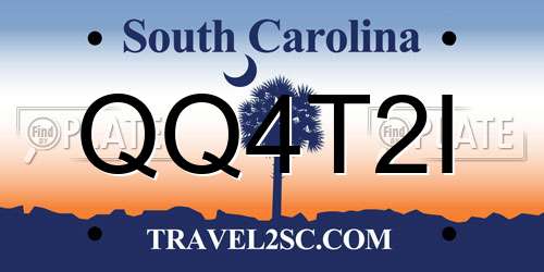 QQ4T2I South Carolina License Plate