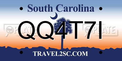 QQ4T7I South Carolina License Plate
