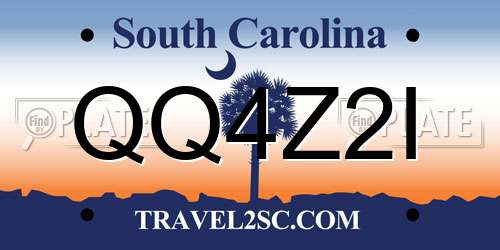 QQ4Z2I South Carolina License Plate