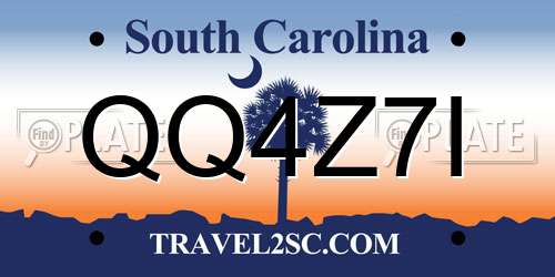 QQ4Z7I South Carolina License Plate