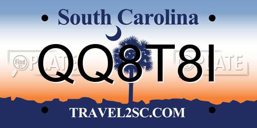 QQ8T8I South Carolina License Plate